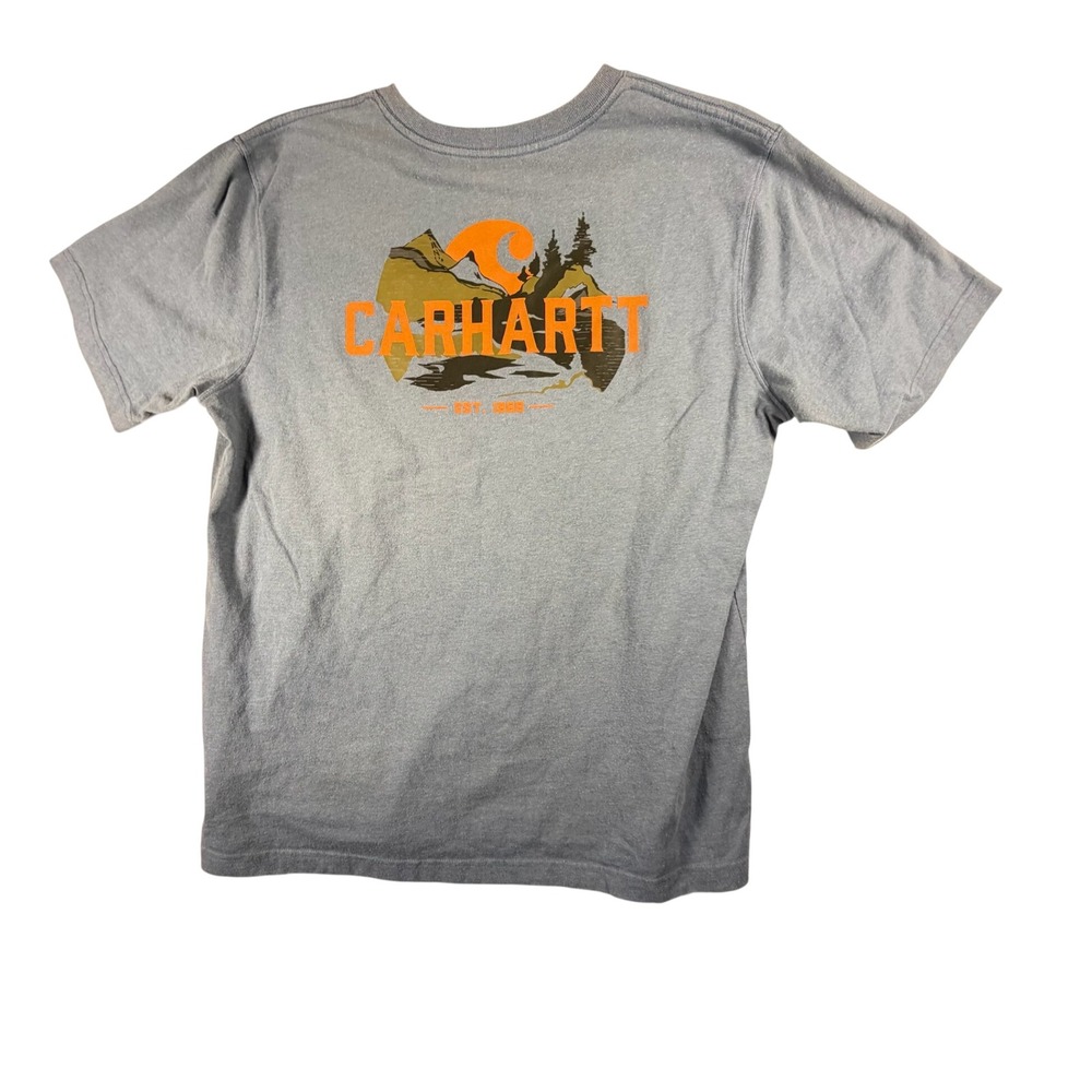 Carhartt‎ T-Shirt Mens Large Blue Heather Good Relaxed Fit Pocket TK4615-M